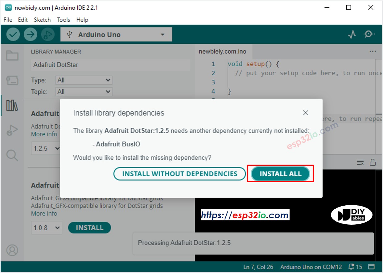 Biblioteca DotStar para ESP32