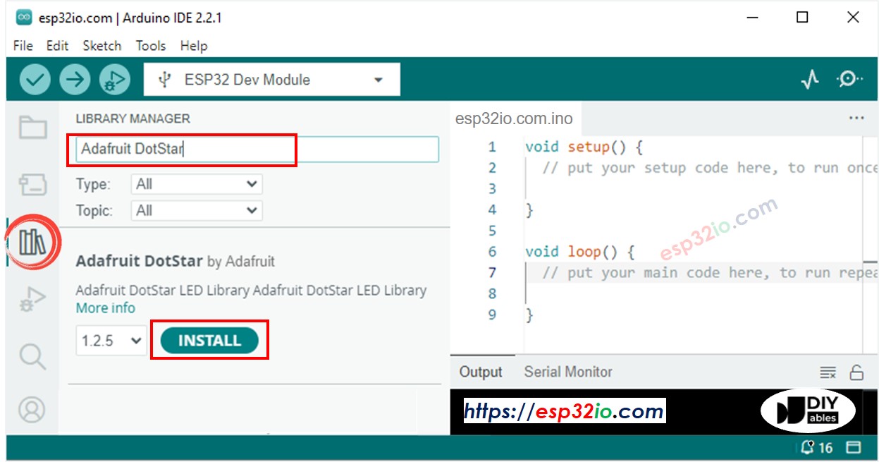 Biblioteca DotStar para ESP32