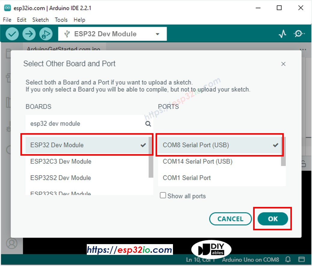 Como selecionar a porta COM na Arduino IDE