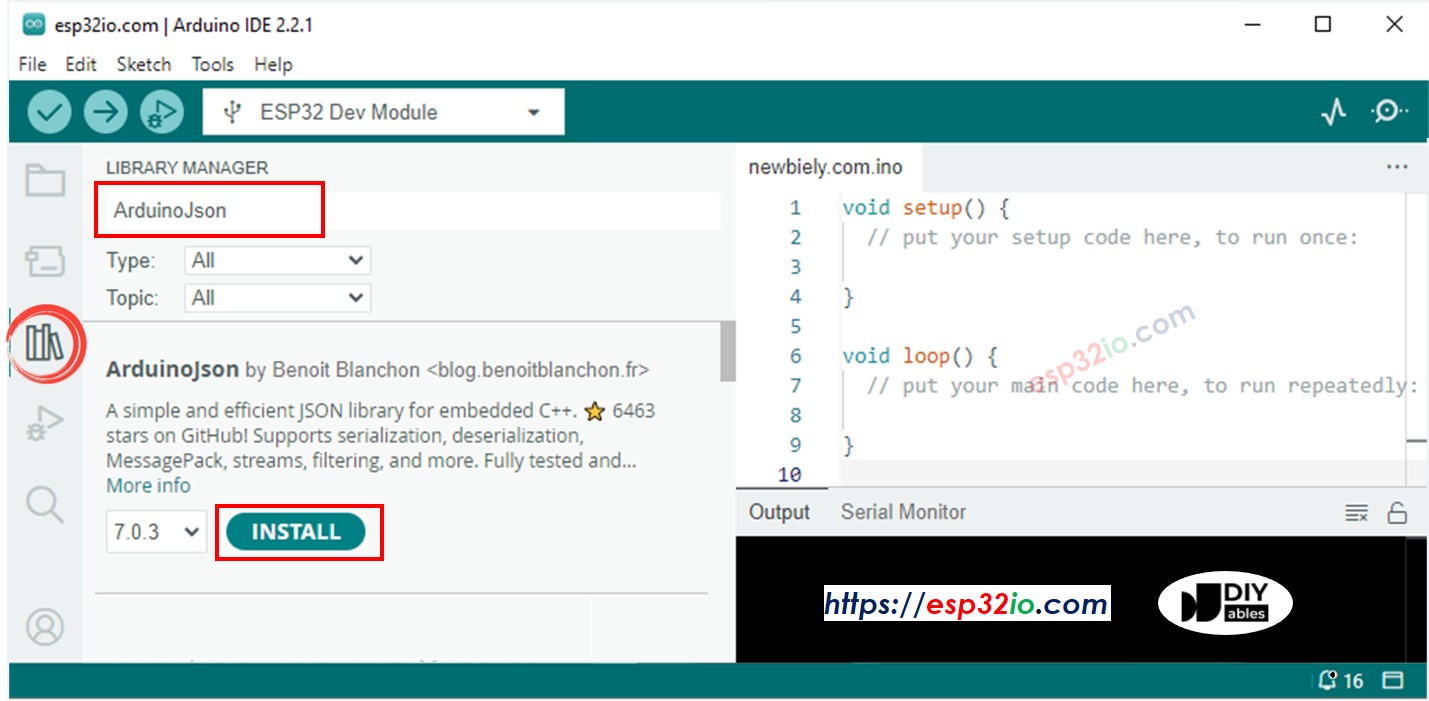 Biblioteca Json para ESP32
