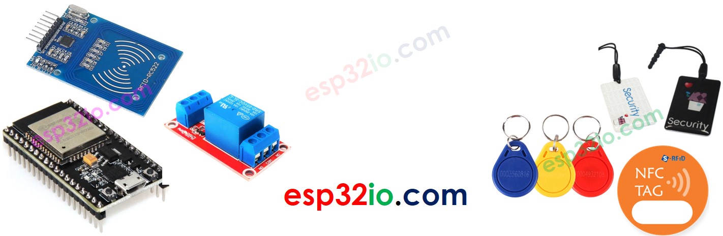 Componentes ESP32 RFID e relé