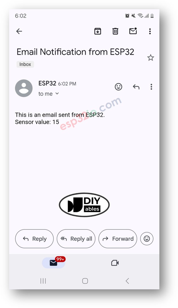 ESP32 envia e-mail