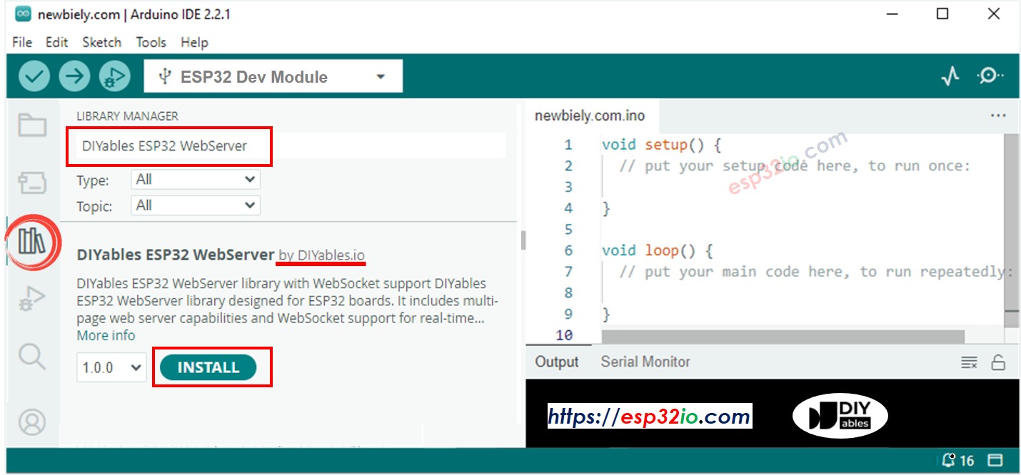 ESP32 Web Server library