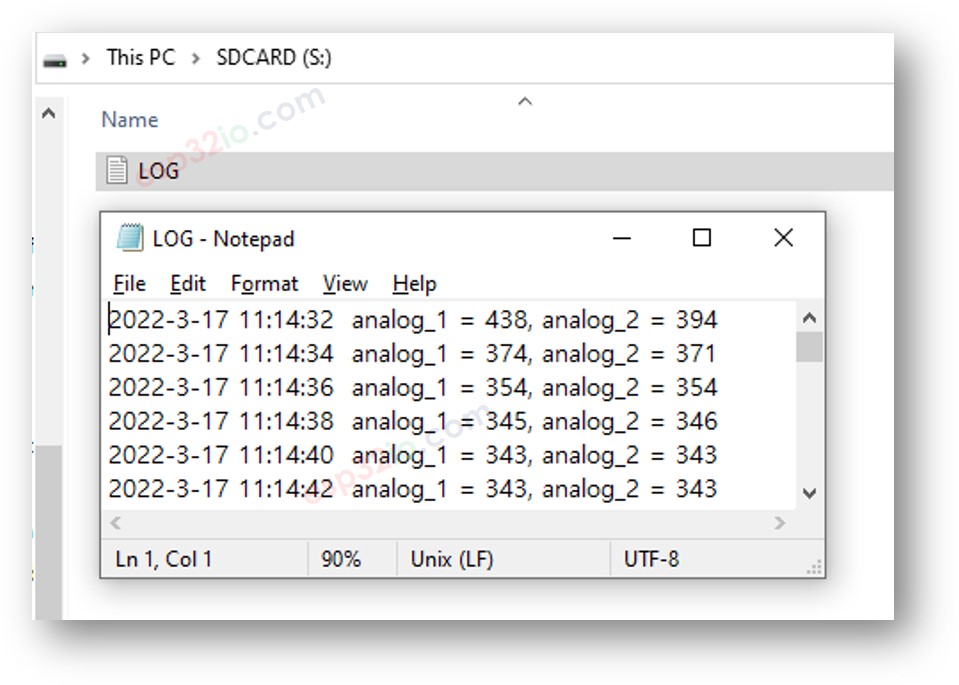 ESP32 registrando no Cartão Micro SD com informações de tempo