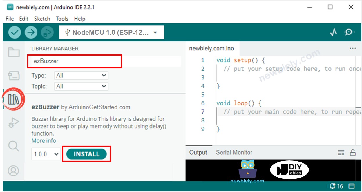 Biblioteca de buzzer para ESP8266 NodeMCU