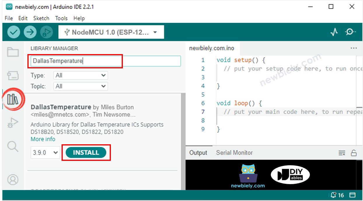 ESP8266 NodeMCU biblioteca Dallas Temperature