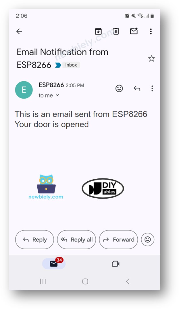 E-mail do sensor de porta com ESP8266 NodeMCU