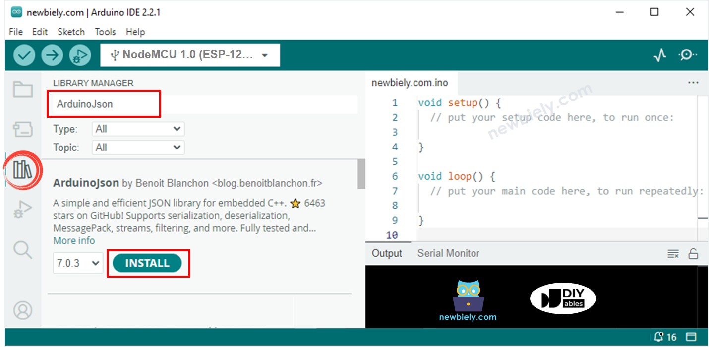 Biblioteca Json do ESP8266 NodeMCU