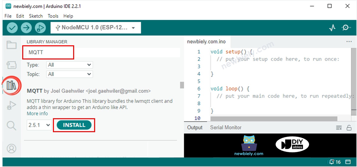 Biblioteca MQTT do ESP8266 NodeMCU