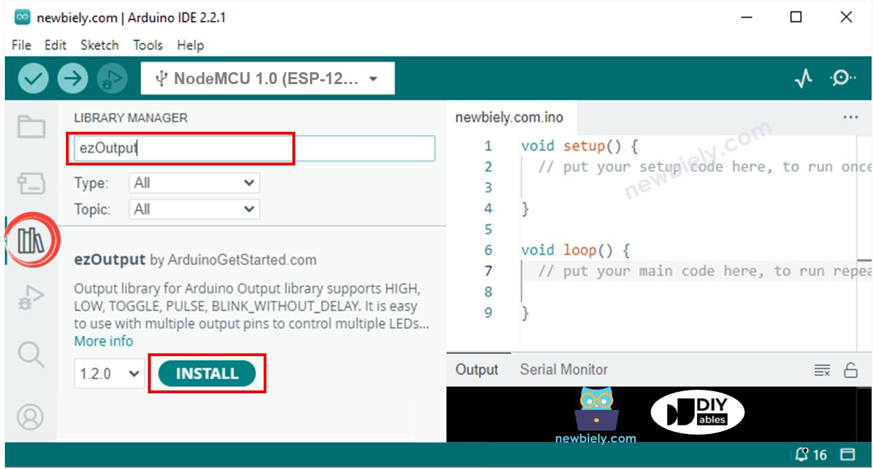 Biblioteca de saída para ESP8266 NodeMCU