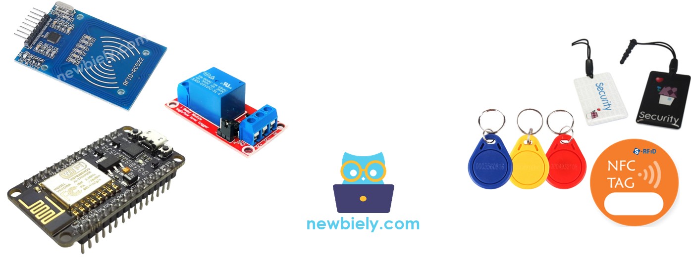 componentes do arduino rfid relé com ESP8266 NodeMCU