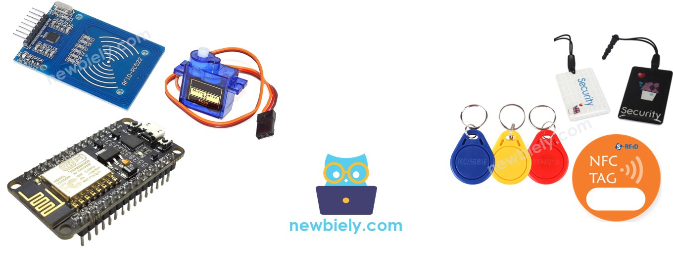 componentes do arduino rfid servo motor com ESP8266 NodeMCU