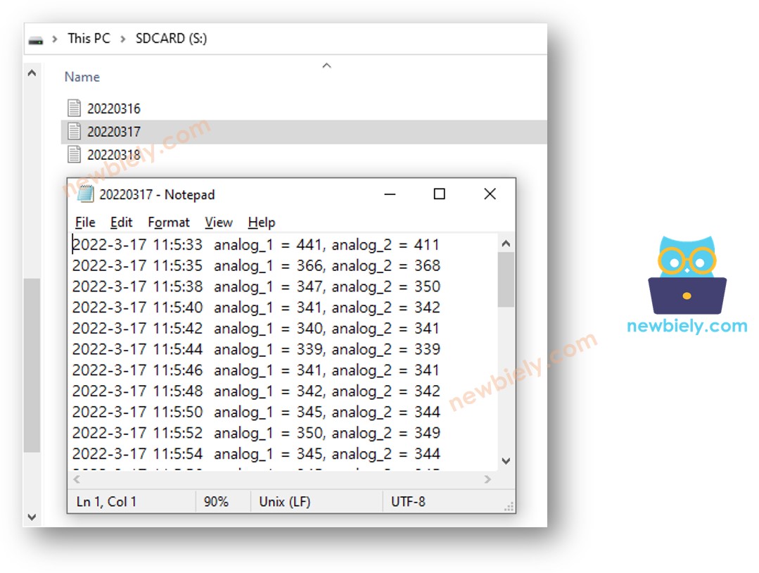 ESP8266 NodeMCU registra log no cartão Micro SD em vários arquivos