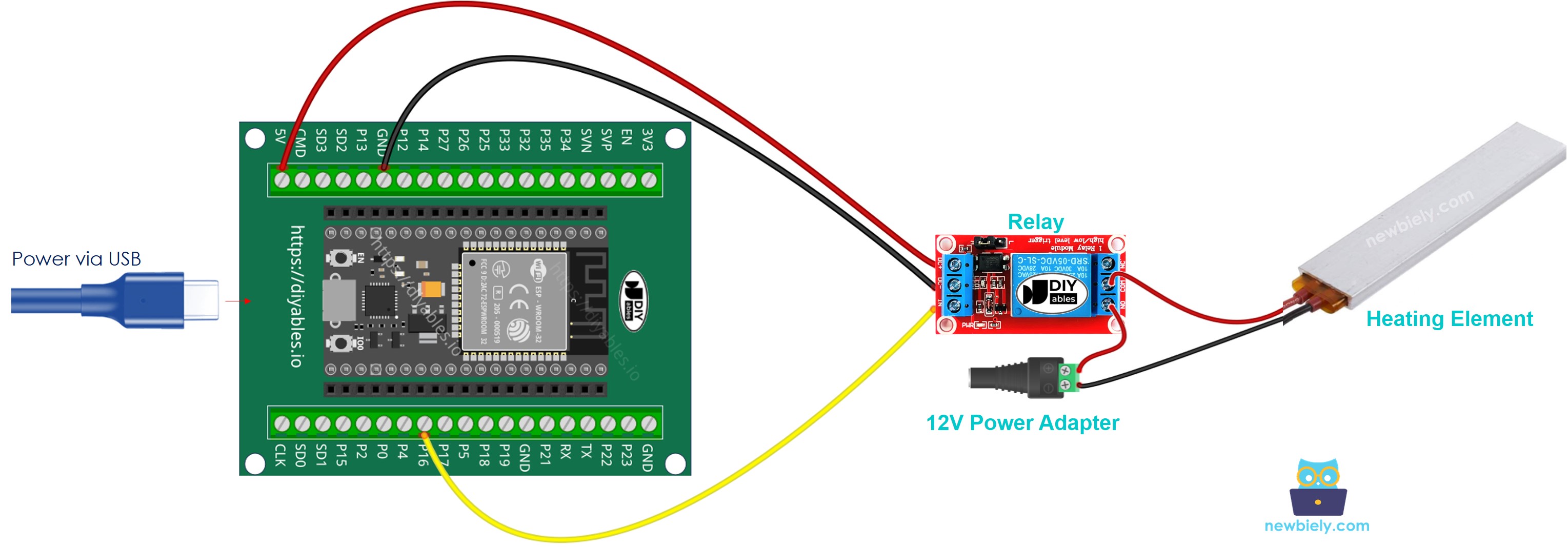 Como conectar o ESP32 e controlar o elemento de aquecimento