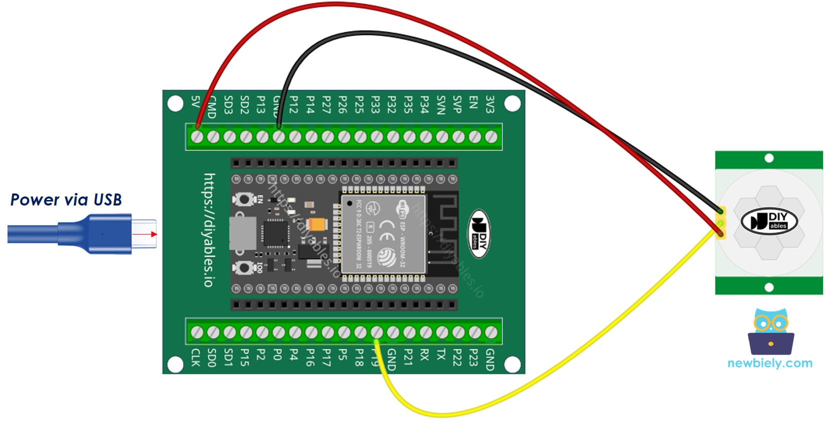 Como conectar o ESP32 e o sensor de movimento