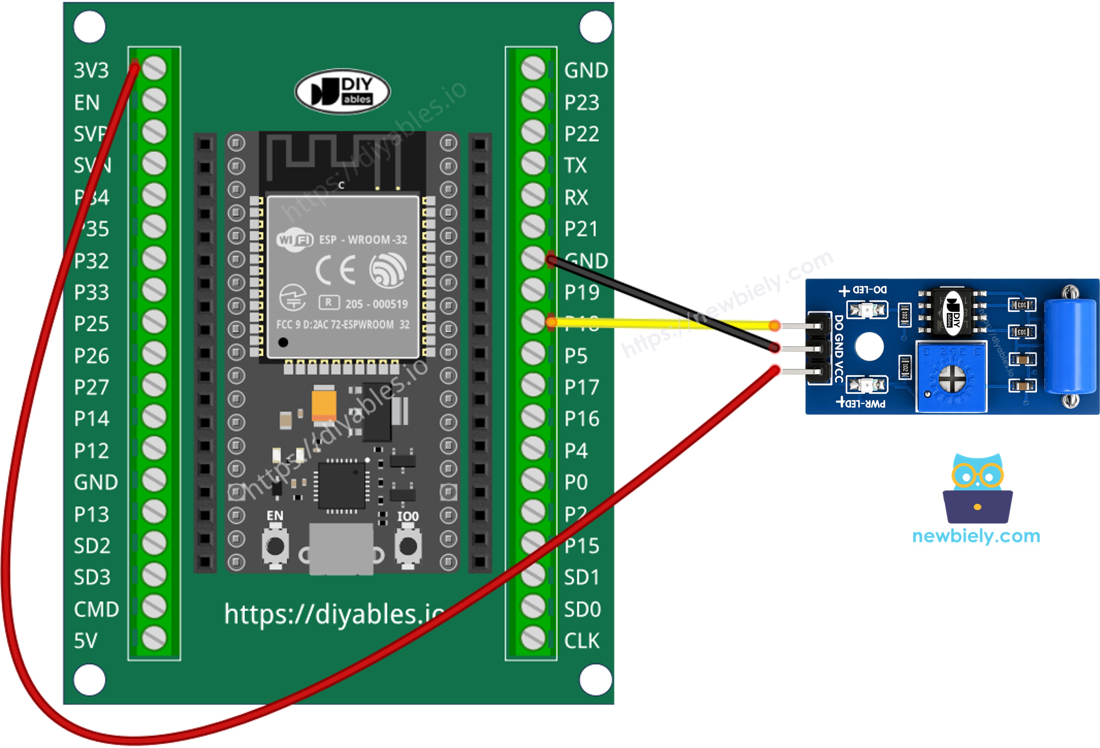 Como conectar o ESP32 e o sensor de vibração SW-420