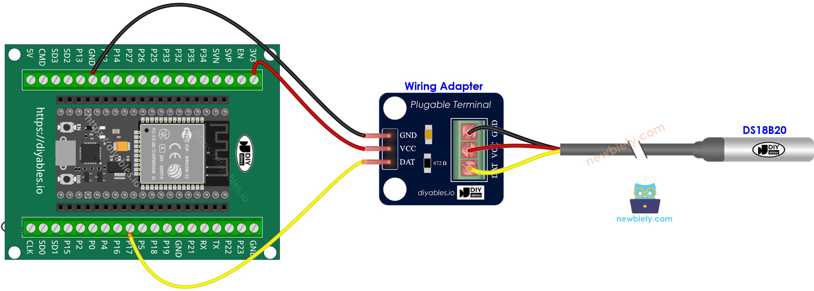 Como conectar o ESP32 e o sensor de temperatura