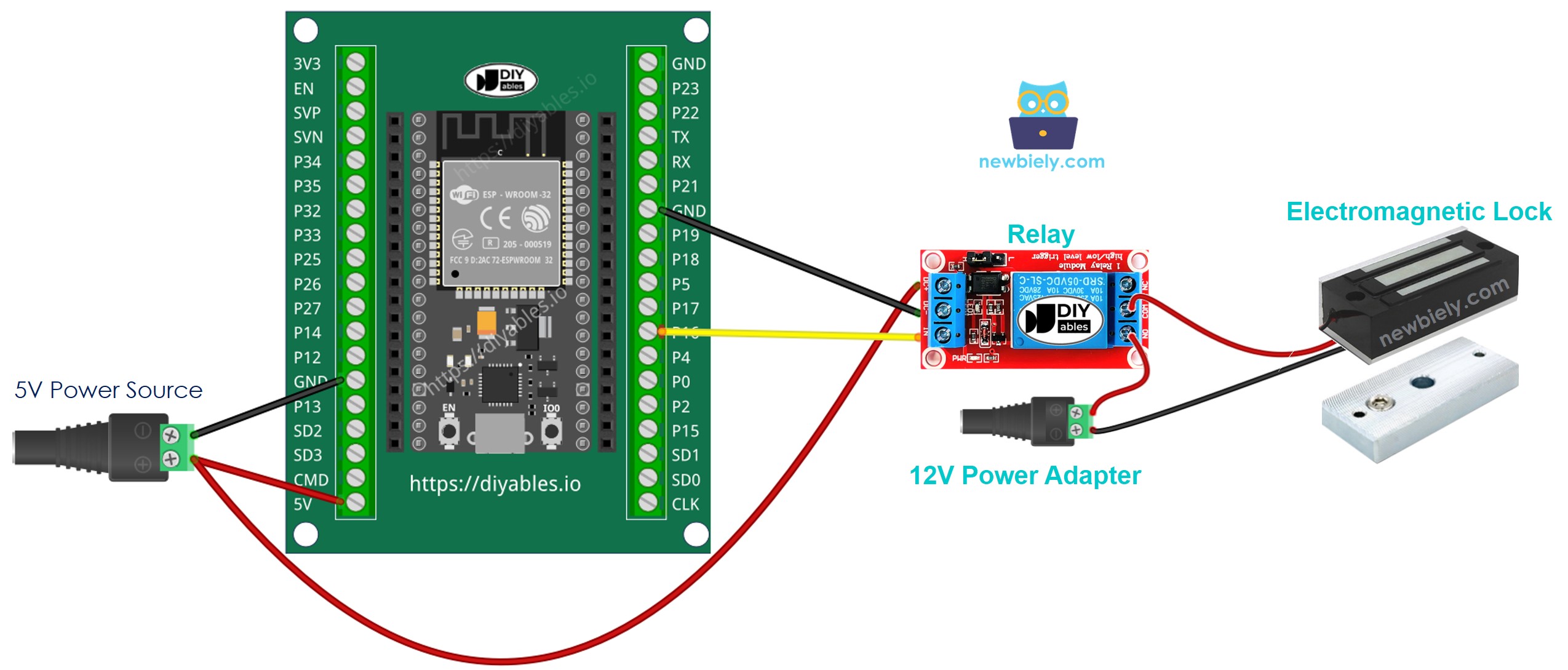 Como ligar o ESP32 e a fechadura eletromagnética