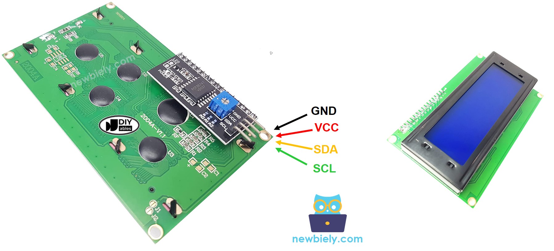 Pinagem do LCD 20x4 I2C