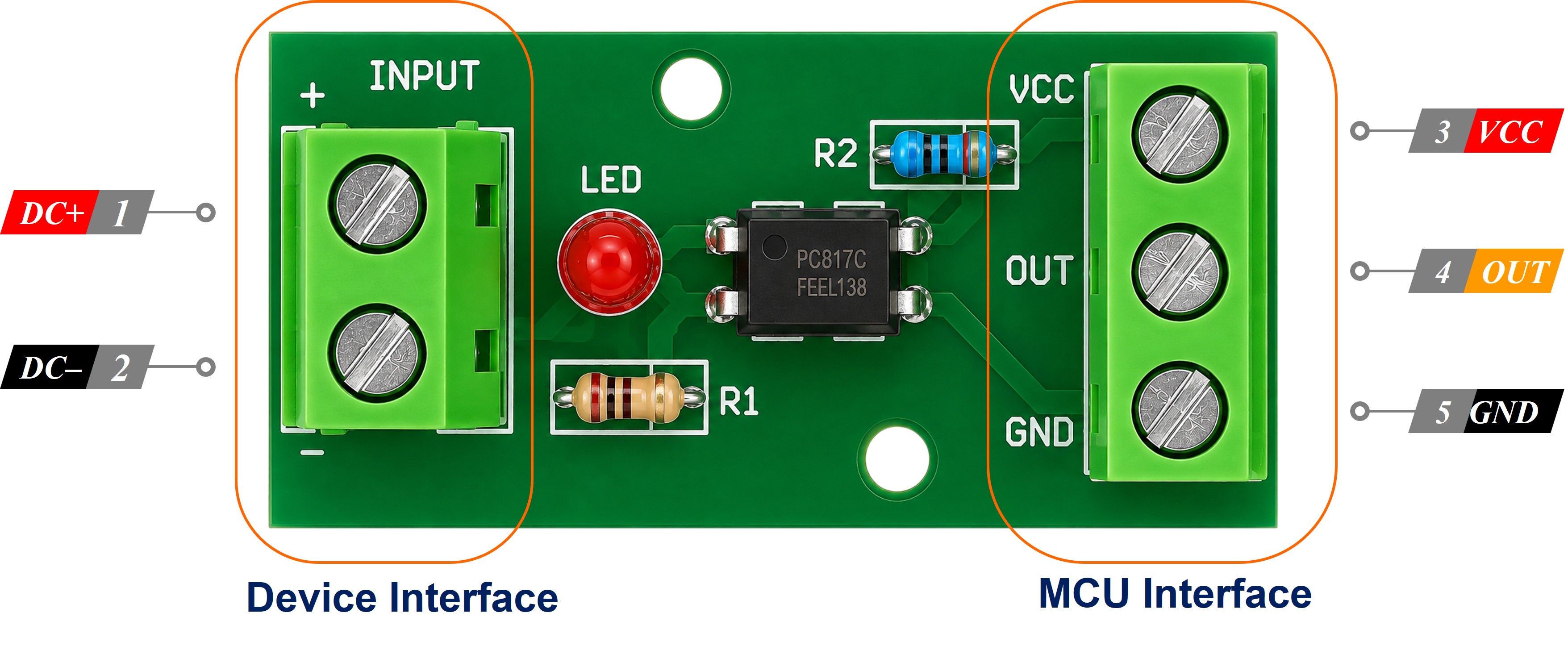 PC817 optocoupler pinout