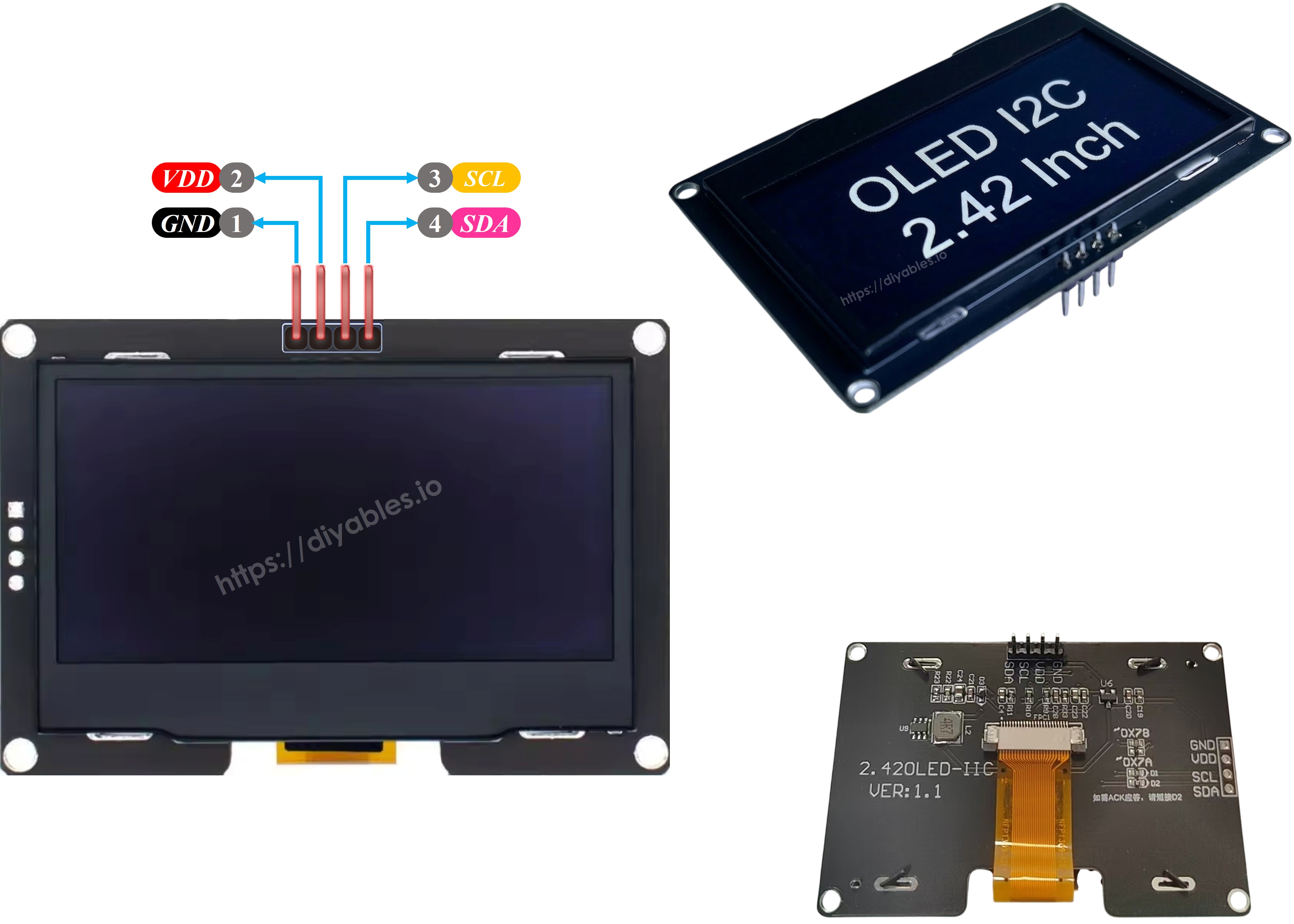 Pinagem do OLED SSD1309