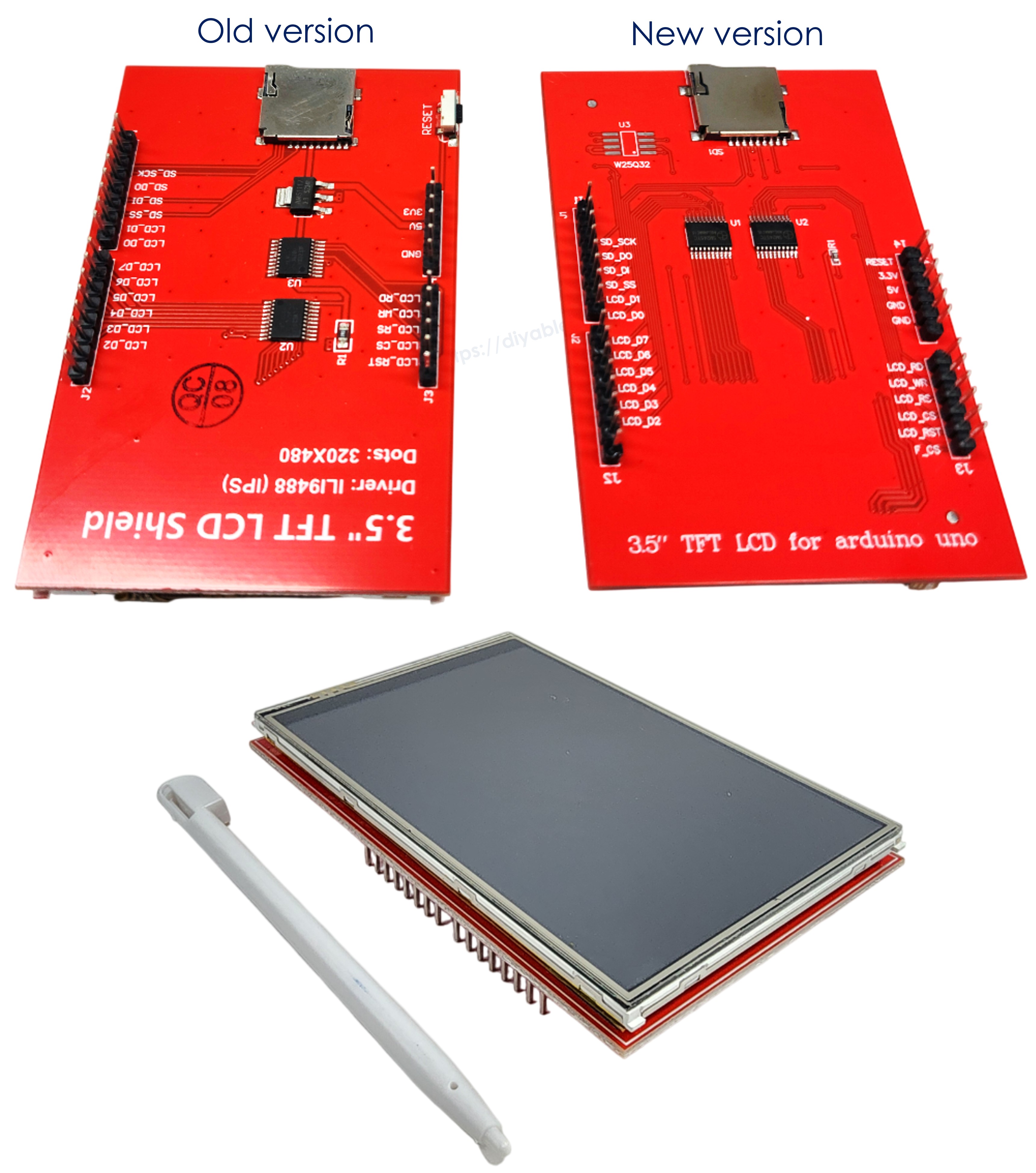 Pinagem do display TFT LCD Touch