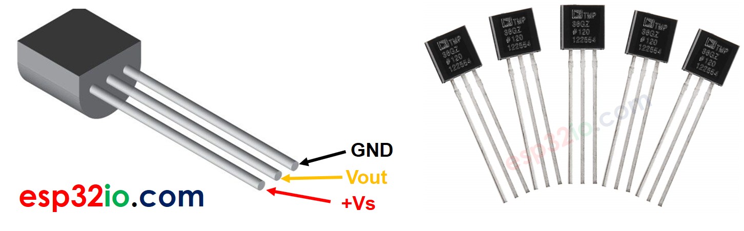 Pinagem do sensor de temperatura TMP36