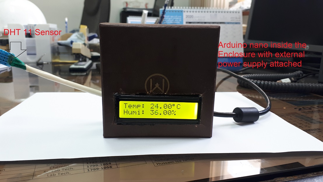Arduino mostrando temperatura e umidade no LCD